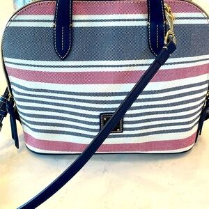 Dooney & Bourke Striped Tote Bag - Blue and Pink-very good condition